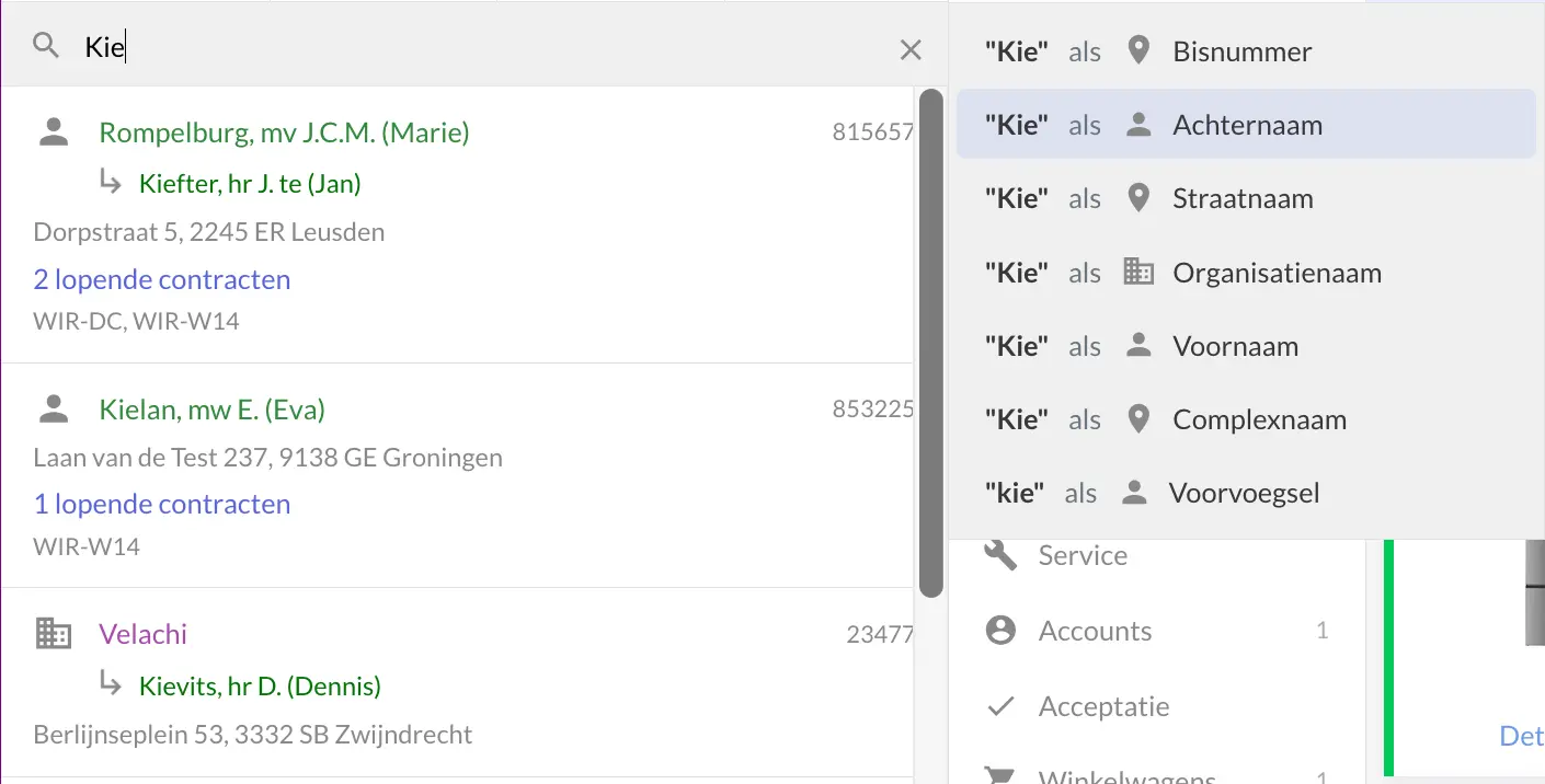 Step 1: Type search term and see field type suggestions